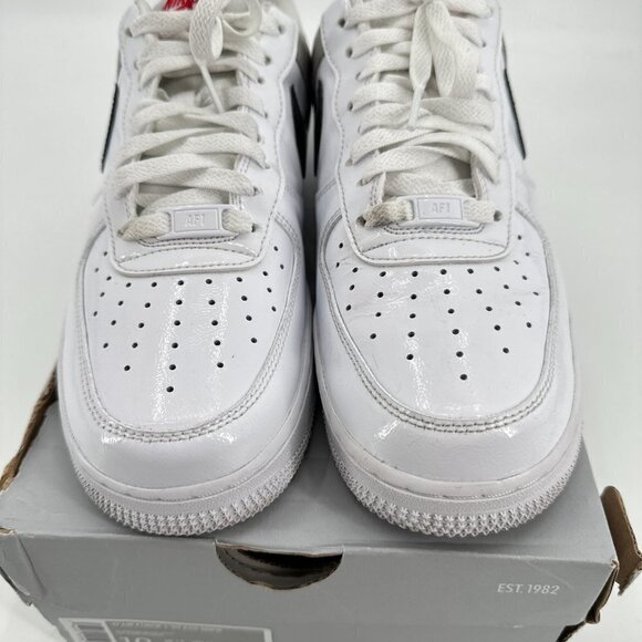 Nike Air Force 1 Women White Essential Light Patent Leather Ore Sneaker 10 Shoes - Picture 3 of 12